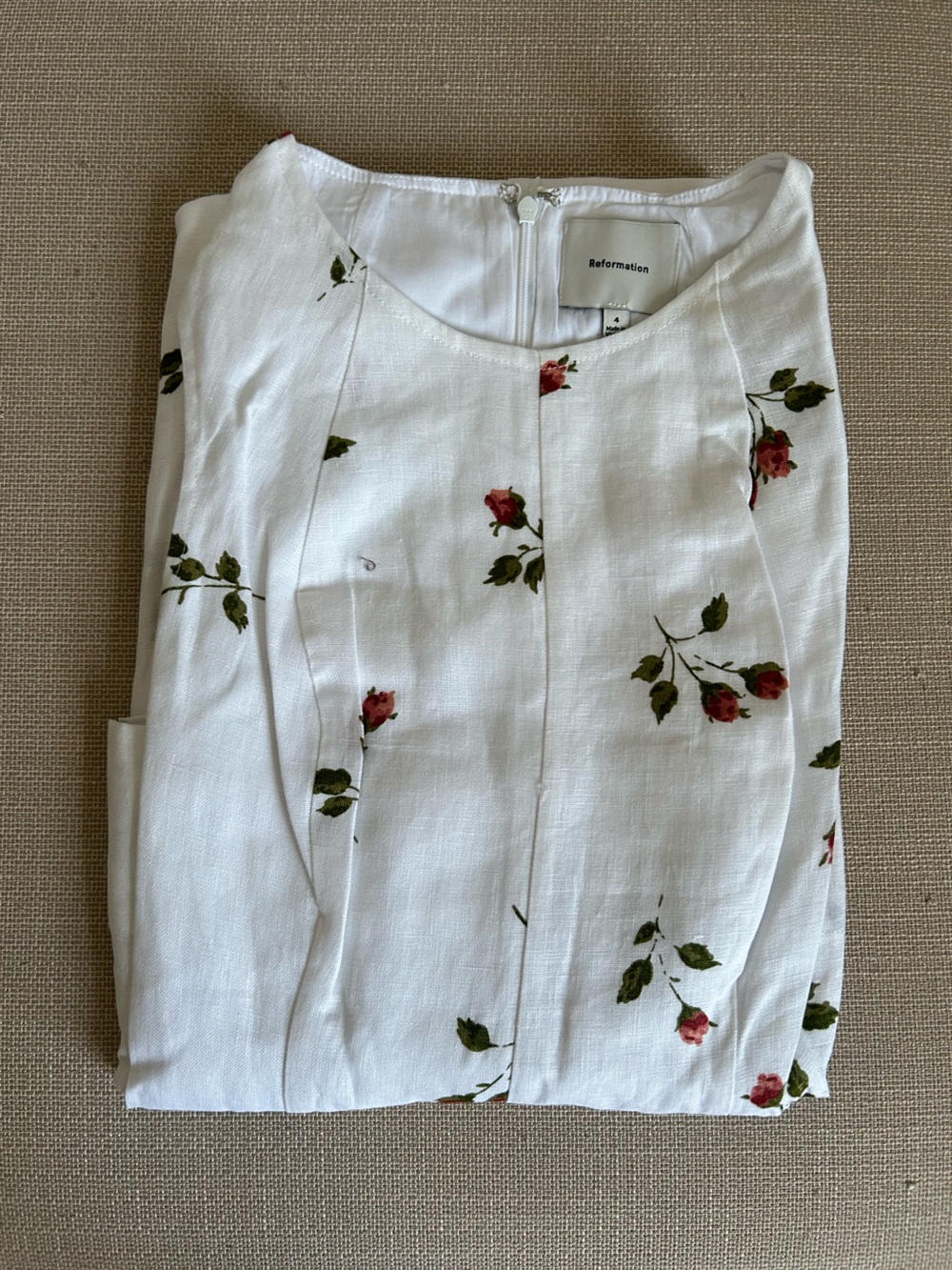 Reformation Cecilia Linen Midi Dress US4 Floating Rose Floral French - Picture 5 of 11
